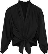Thumbnail for your product : Tome Knotted Cotton-poplin Blouse