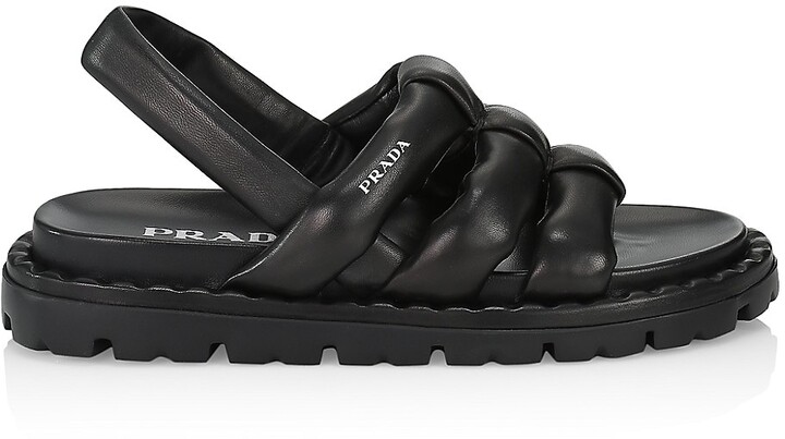 Prada Leather Sandals | Shop the world's largest collection of 