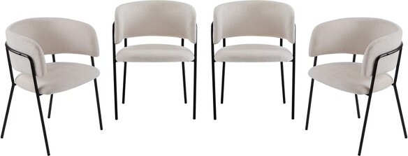 Christopher Knight Home ChristopherKnightHomeNestModernUpholsteredDiningChairswithMetalFrame(Setof4)Beige/Black