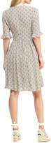 Thumbnail for your product : Gal Meets Glam Medallion Tile Elbow-Sleeve Smocked Bodice Fit-&-Flare Dress