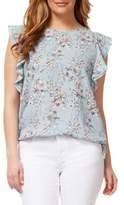 Thumbnail for your product : Dex Ruffle-Sleeve Floral Top