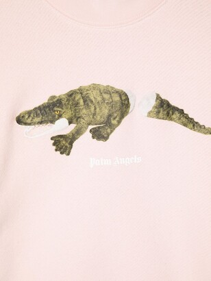 Palm Angels Kids Crocodile-Print Cotton Sweatshirt