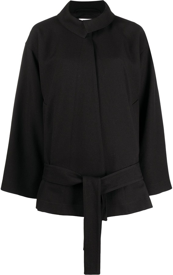 Lemaire Funnel Neck Belted Jacket ShopStyle