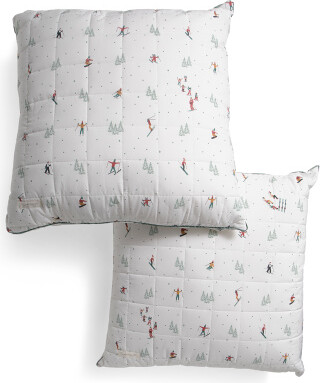 TJMAXX 24X24 2Pk Alpine Skiing Euro Pillows, Cotton/Polyester