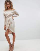 Thumbnail for your product : AX Paris Long Sleeve Wrap Front Dress