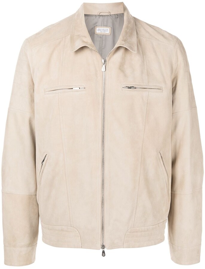 Brunello Cucinelli Brown Men's Leather & Suede Jackets | Shop the 