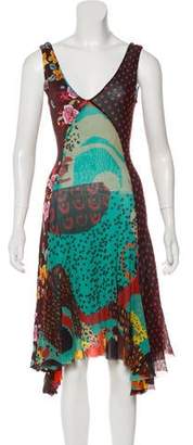 Fuzzi Abstract Print Midi Dress