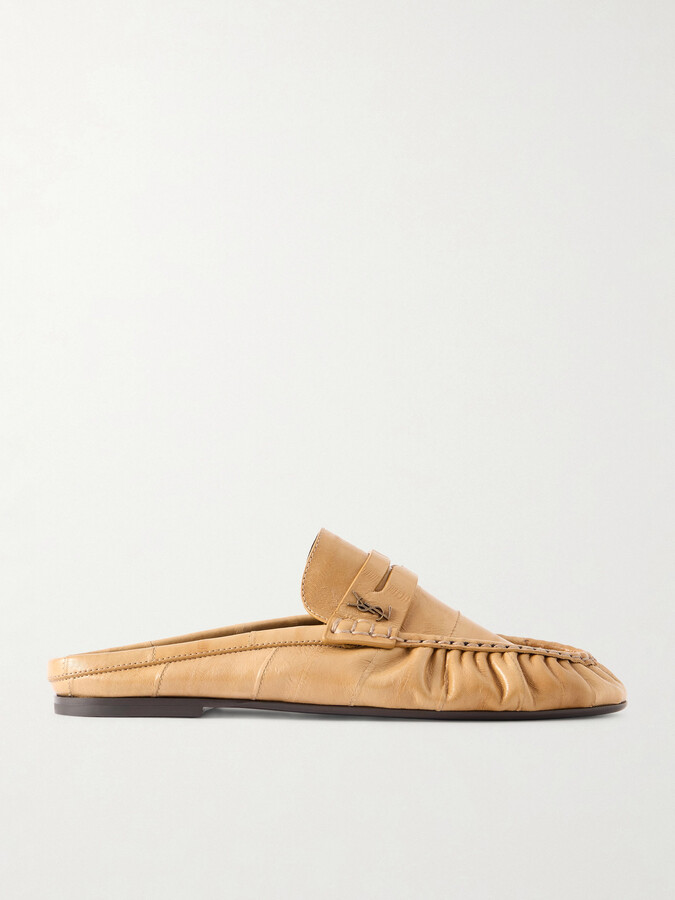 Saint Laurent Le Loafer Eel Slippers - Neutrals