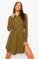Thumbnail for your product : boohoo Tall Woven Skater Shirt Dress
