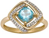 Thumbnail for your product : Yellora blue topaz & 1/7-ct. t.w. diamond twist halo ring