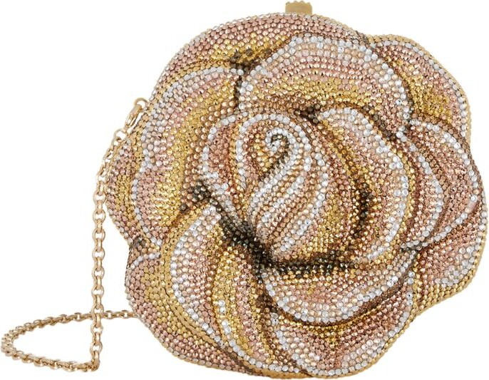 Judith Leiber Rose Golden Clutch Bag - ShopStyle