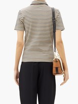 Thumbnail for your product : See by Chloe Striped Cotton-jersey Polo Shirt - Black Multi