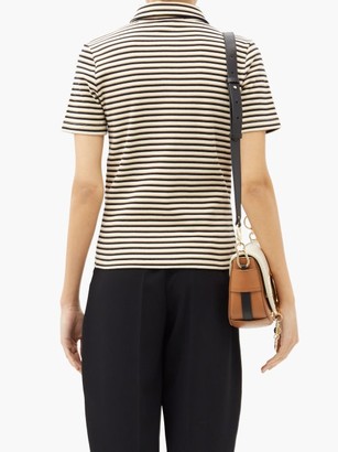 See by Chloe Striped Cotton-jersey Polo Shirt - Black Multi