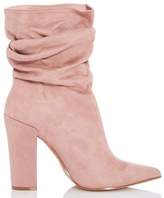 Thumbnail for your product : Quiz Blush Pink Faux Suede Slouch Ankle Boots
