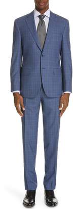 Canali Siena Classic Fit Plaid Super 130s Wool Suit