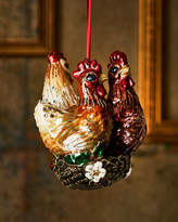 Thumbnail for your product : Jay Strongwater Three French Hens Glass Ornament
