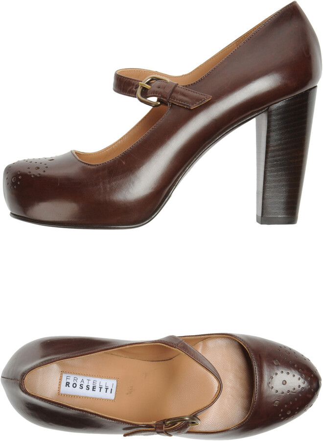 brown leather platform heels