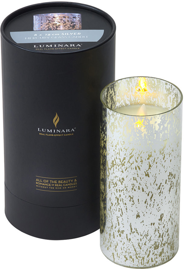Luminara Mercury Glass LED Candle Silver 18cm ShopStyle