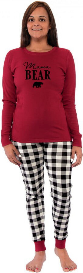 Touched by Nature Womens Unisex Holiday Pajamas, Bear, Large