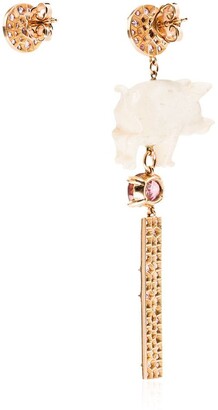 Francesca Villa Pink 18kt Gold And Sapphire Earrings