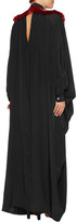 Thumbnail for your product : Stella Jean Faux Feather-Trimmed Embroidered Silk Crepe De Chine Maxi Dress