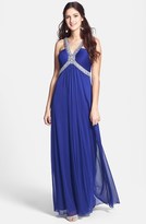 Thumbnail for your product : Xscape Evenings Embellished Chiffon Mesh Gown
