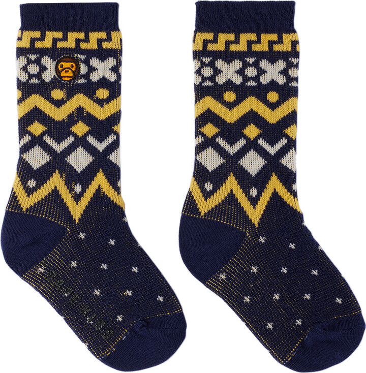 BAPE Kids Navy Baby Milo Nordic Socks
