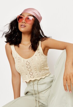 Missguided Recycled Blush Branded Exaggerated Cat Eye Sunglasses