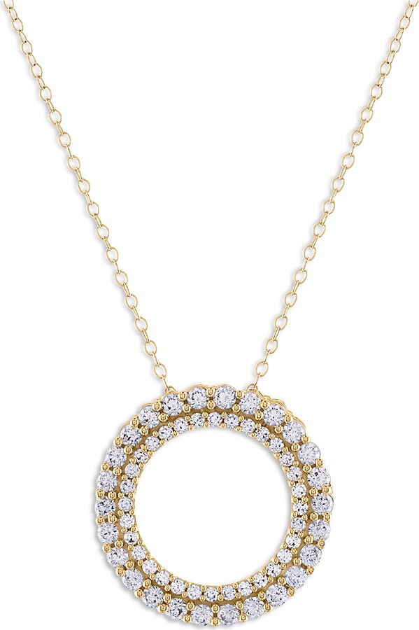 Bloomingdale's Fine Collection Diamond Circle Pendant Necklace in 14K Yellow Gold 2.0 tcw