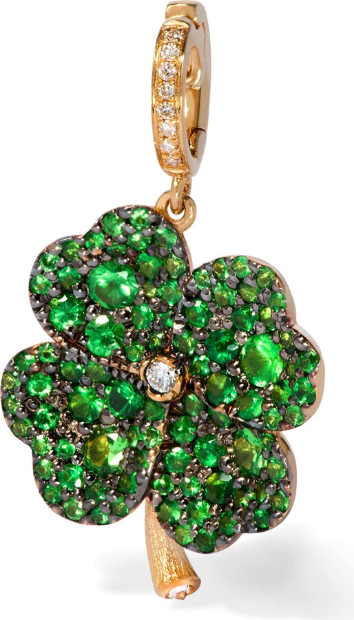 Annoushka Yellow Gold and Diamond Mythology Clover Charm Pendant