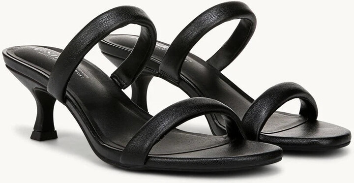 Women's LifeStride Nalani Dress Sandal Black Faux Leather Kitten Heel GAL1584