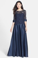 Thumbnail for your product : JS Collections V-Back Lace & Satin A-Line Gown
