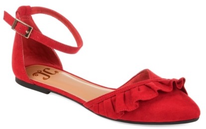 Red flats with ankle strap Clearance