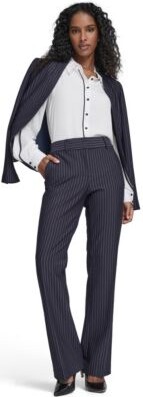 Tommy Hilfiger Womens Open Front Jacket Sutton Pants Contrast Trim Button Up Blouse