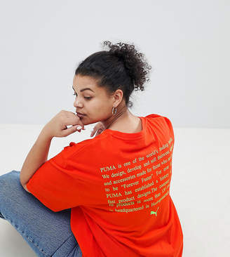 Puma Exclusive To Asos Plus T-Shirt With Neon Logo In Red