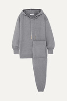 Thumbnail for your product : Olivia von Halle Gia London Silk And Cashmere-blend Hoodie And Track Pants Set - Gray