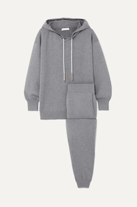 Olivia von Halle Gia London Silk And Cashmere-blend Hoodie And Track Pants Set - Gray