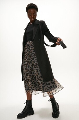 Mix Belted Unlined Wrap Coat