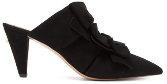 Osman Aadya Bow-embellished Suede Mules - Womens - Black Osman Aadya Bow-embellished Suede Mules - Womens - Black