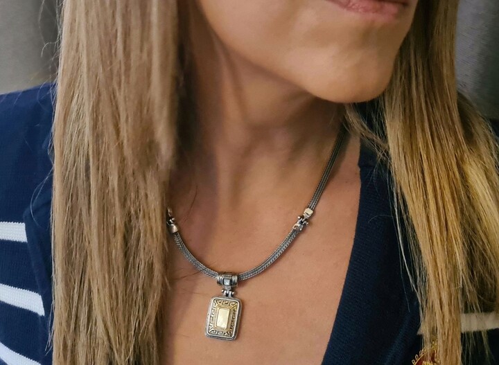 Etsy Greek Key Ethnic Necklace in Silver 925