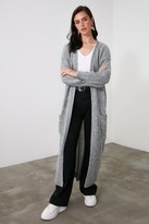 Thumbnail for your product : Trendyol Anthracite Long Cardigan With Pockets