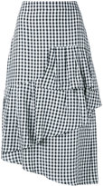 Tibi - asymmetrical gingham skirt - women - Viscose/Acétate - 8