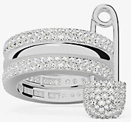 Womens Love, Smile, Bonheur Sterling-Silver and Zironia Ring N.5