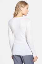 Thumbnail for your product : James Perse Cotton Cashmere Long Skinny Deep V Tee