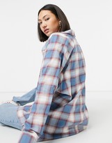 Thumbnail for your product : ASOS DESIGN long sleeve boyfriend shirt in blurred plaid