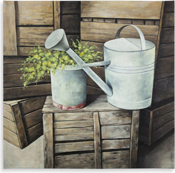 East Urban Home Vintage Watering Can Tablecloth - Still Life Flowers Decor