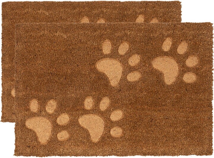 Nicola Spring Coir Door Mats 60 x 40cm Embossed Paw Prints Pack of 2 ShopStyle