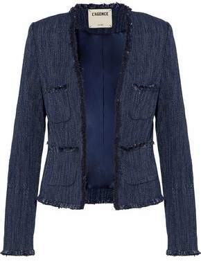 L'Agence Jules Frayed-Trimmed Cotton-Blend Jacket