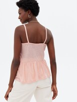 Thumbnail for your product : New Look Poly Linen Peplum Cami - Pink