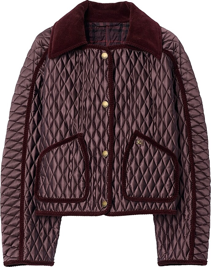 Burberry Women's Floriston Quilted Jacket - Mahogany - Size Large